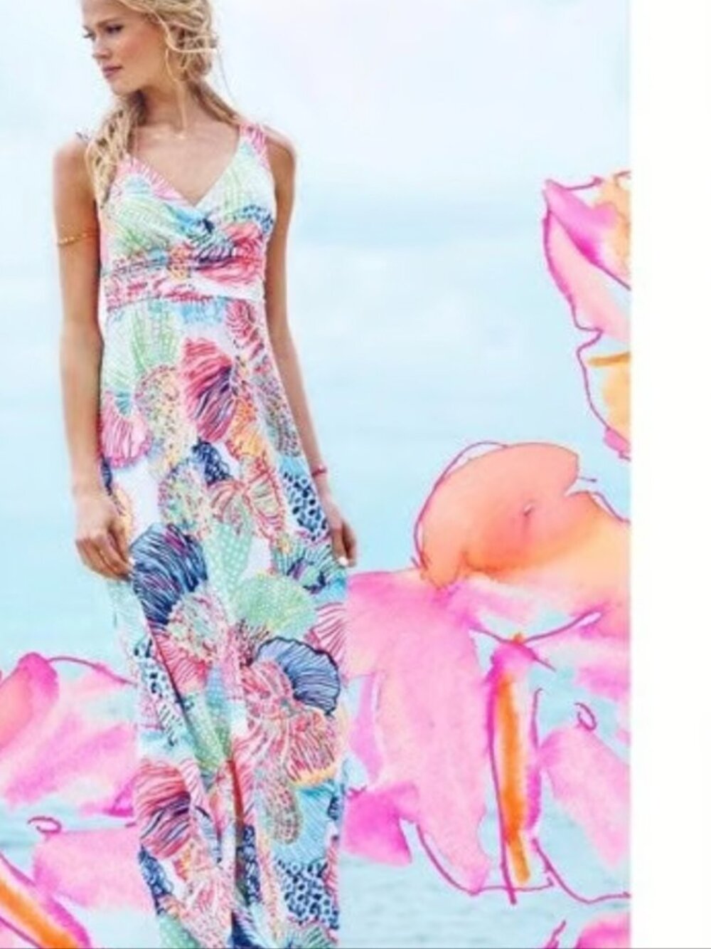 Lilly Pulitzer Sloane Maxi Dress Women's Size Small Roar of the Seas Sleeveless - Picture 2 of 8